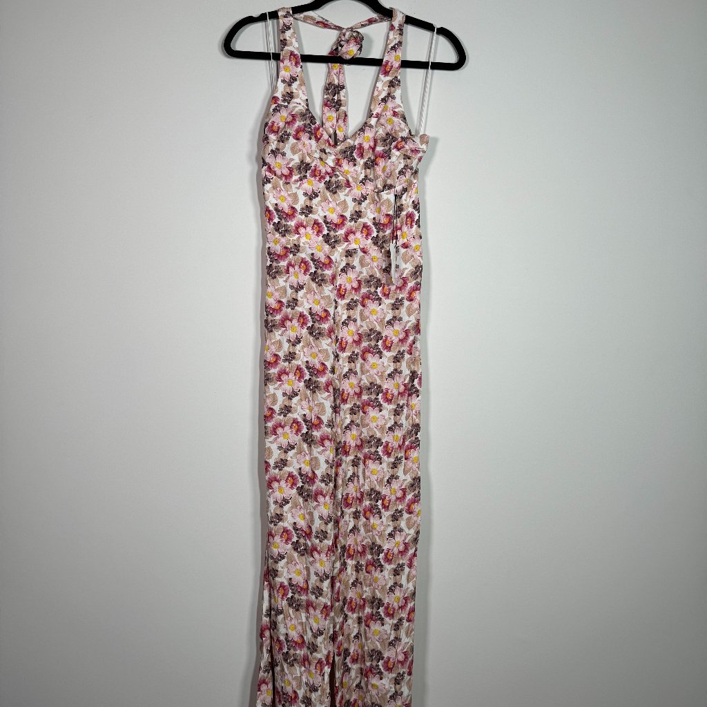 Floral Pink Halter Jumpsuit